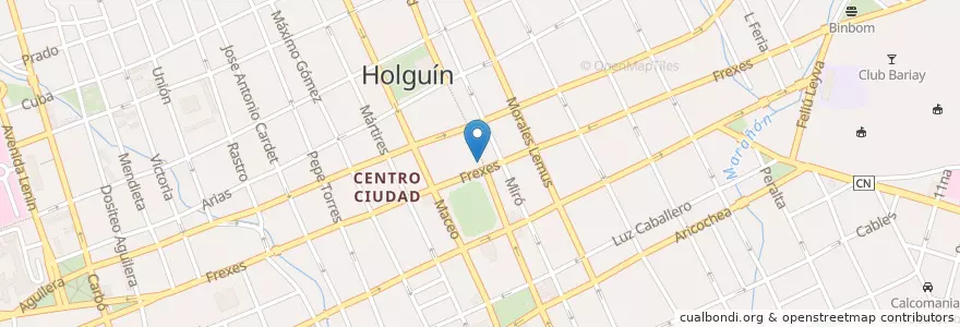 Mapa de ubicacion de Salón Las Musas en Cuba, Holguín, Holguín.