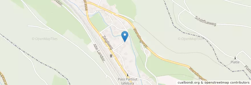 Mapa de ubicacion de Dres. med. L. & J. Schaub en Suiza, Basilea-Campiña, Bezirk Sissach, Tecknau.