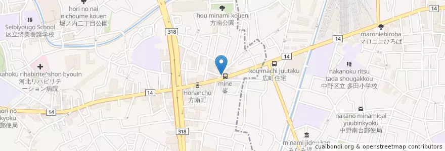 Mapa de ubicacion de 松乃家 en 日本, 東京都, 杉並区.