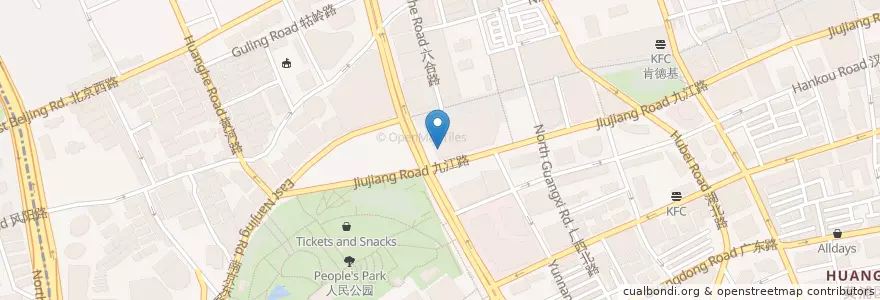 Mapa de ubicacion de KFC en Cina, Shanghai, Distretto Di Huangpu.