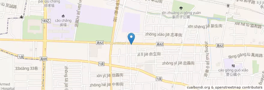 Mapa de ubicacion de 濰克up en 타이완, 가오슝시, 펑산구.