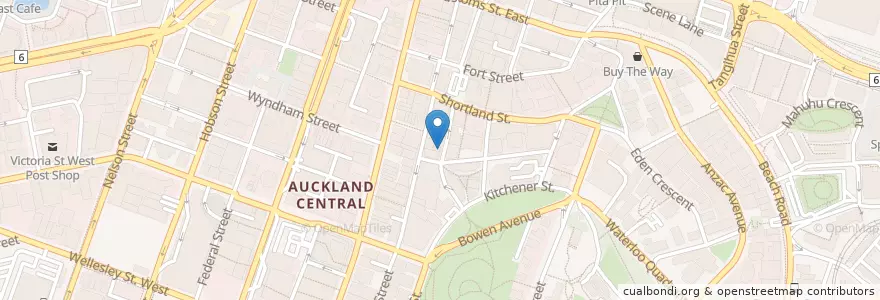 Mapa de ubicacion de Torquet Restaurant en ニュージーランド, オークランド, Waitematā.
