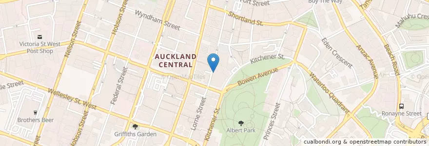 Mapa de ubicacion de Hollywood en Nueva Zelanda, Auckland, Waitematā.