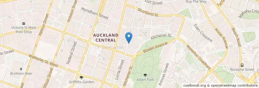 Mapa de ubicacion de Habibi Cafe en نیوزیلند, Auckland, Waitematā.