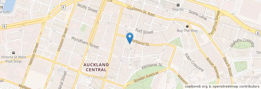 Mapa de ubicacion de O'Connell Street Bistro en ニュージーランド, オークランド, Waitematā.