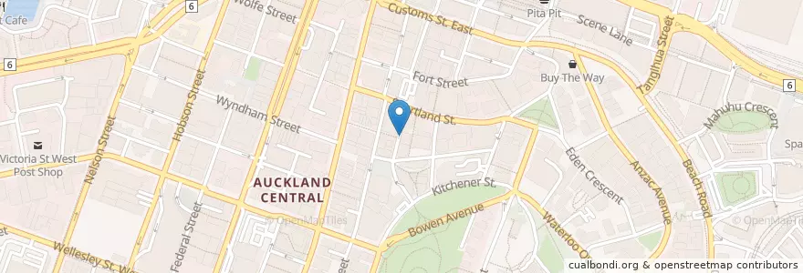 Mapa de ubicacion de Pita Pit en 新西兰, Auckland, Waitematā.