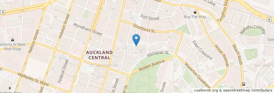 Mapa de ubicacion de Gloria Jean's en Nueva Zelanda, Auckland, Waitematā.