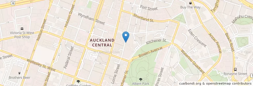 Mapa de ubicacion de Dong De Moon en Nieuw-Zeeland, Auckland, Waitematā.