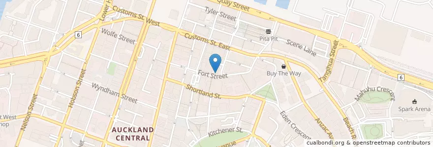 Mapa de ubicacion de Fat Camel Bar en 뉴질랜드, Auckland, Waitematā.
