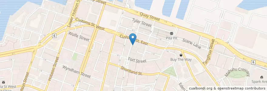 Mapa de ubicacion de Cafe Eight en Nueva Zelanda, Auckland, Waitematā.