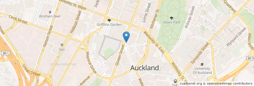 Mapa de ubicacion de Popas Pretzels en New Zealand / Aotearoa, Auckland, Waitematā.