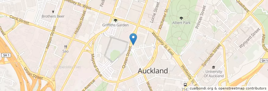 Mapa de ubicacion de Chatime en Nuova Zelanda, Auckland, Waitematā.
