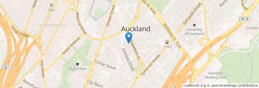 Mapa de ubicacion de Jin Hai Wan Restaurant en Yeni Zelanda, Auckland, Waitematā.