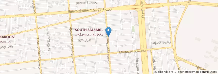 Mapa de ubicacion de مجتمع پزشکان سلسبیل en 이란, 테헤란, شهرستان تهران, 테헤란, بخش مرکزی شهرستان تهران.