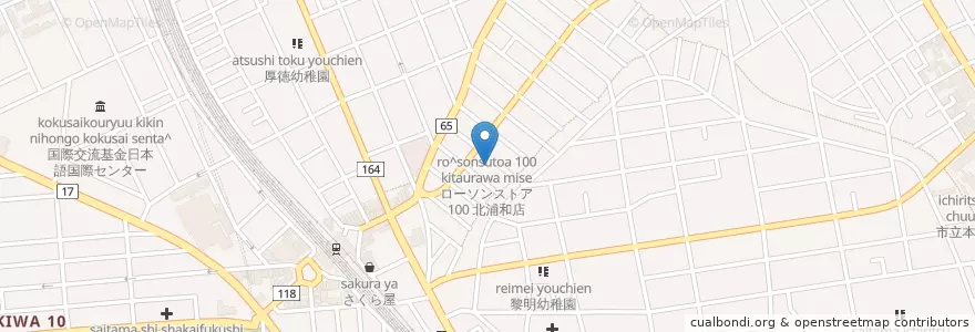 Mapa de ubicacion de 大岩歯科医院 en 日本, 埼玉県, さいたま市, 浦和区.