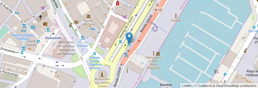 Mapa de ubicacion de 477 - (PK) Passeig de Colom 1 en Sepanyol, Catalunya, Barcelona, Barcelonès, Barcelona.