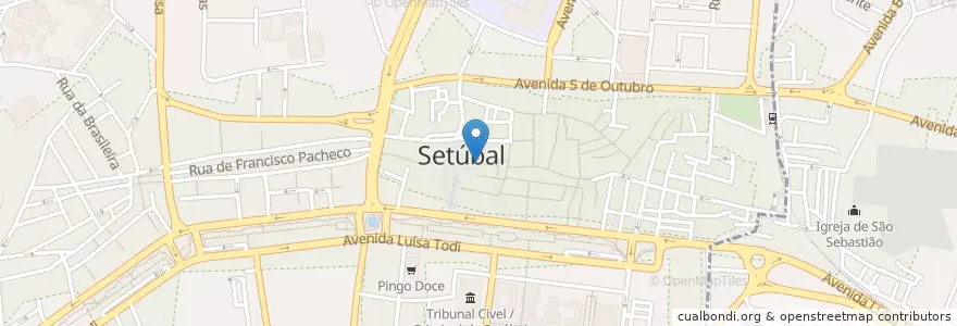 Mapa de ubicacion de Boutique de Bocage en Portugal, Área Metropolitana De Lisboa, Setúbal, Península De Setúbal, Setúbal, Setúbal.