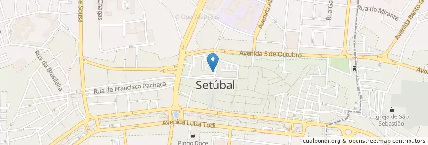 Mapa de ubicacion de Salia en Portugal, Área Metropolitana De Lisboa, Setúbal, Península De Setúbal, Setúbal, Setúbal.