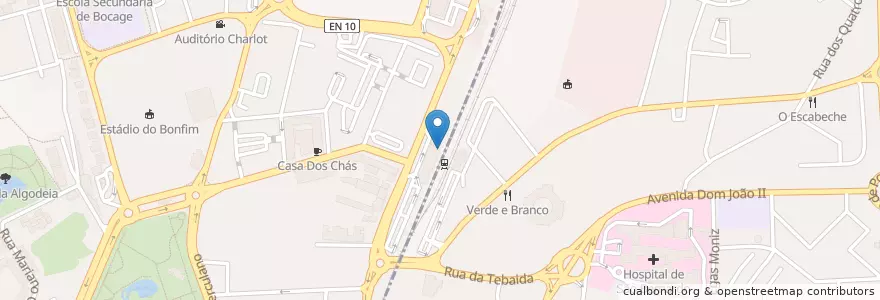 Mapa de ubicacion de Fertagus en Portugal, Área Metropolitana De Lisboa, Setúbal, Península De Setúbal, Setúbal, Setúbal.