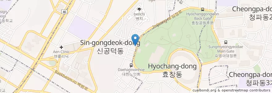 Mapa de ubicacion de 신성각 en 大韓民国, ソウル, 龍山区, 공덕동.
