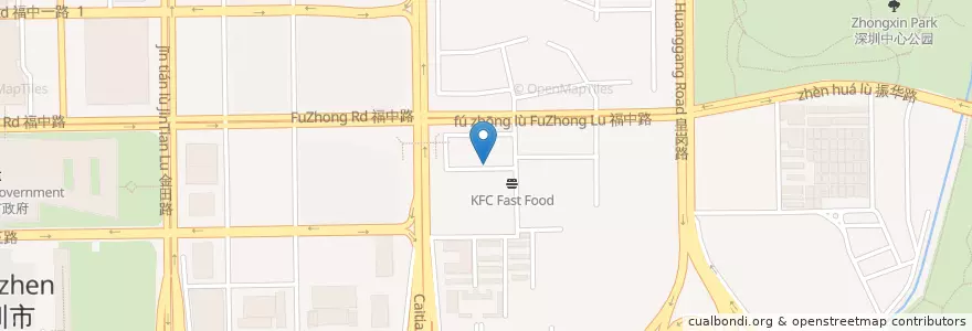 Mapa de ubicacion de Tomyork Coffee Shop en 中国, 广东省, 深圳市, 福田区.