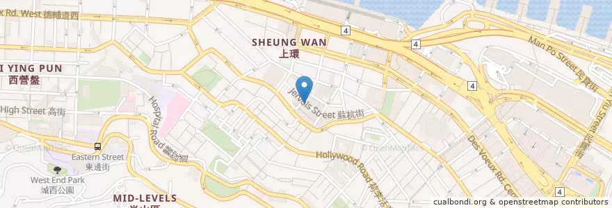 Mapa de ubicacion de Finewood Fastfood;Dim Sum Labs en Chine, Guangdong, Hong Kong, Île De Hong Kong, Nouveaux Territoires, 中西區 Central And Western District.