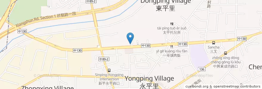 Mapa de ubicacion de 宴陽樓小館 en Taiwan, Taichung, Distretto Di Taiping.