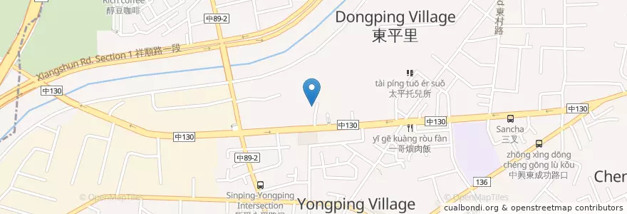 Mapa de ubicacion de 宴陽樓/張記 停車場 en Taiwan, Taichung, Distretto Di Taiping.
