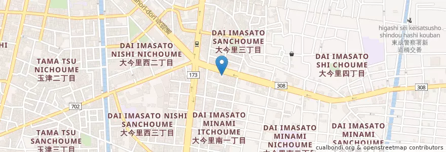 Mapa de ubicacion de タイムズ大今里南第5 en 日本, 大阪府, 大阪市, 東成区.