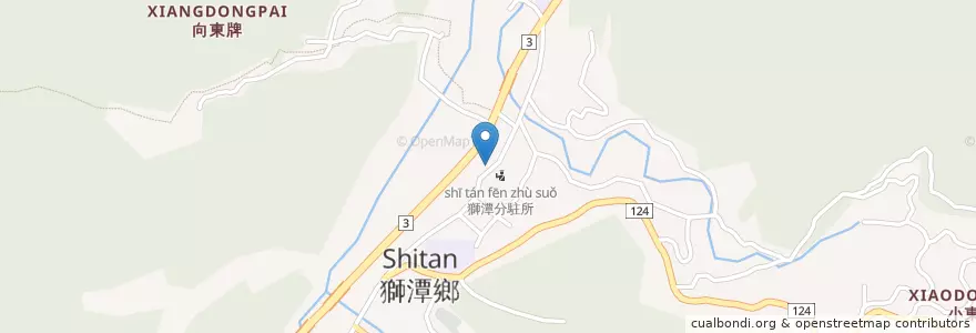 Mapa de ubicacion de 仙山仙草 en تايوان, مقاطعة تايوان, 苗栗縣, 獅潭鄉.