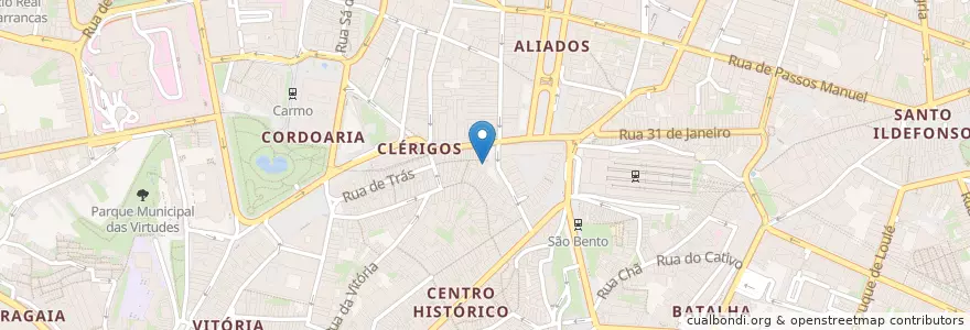 Mapa de ubicacion de The Coffee Room en ポルトガル, ノルテ, Área Metropolitana Do Porto, Porto, Porto, Cedofeita, Santo Ildefonso, Sé, Miragaia, São Nicolau E Vitória.