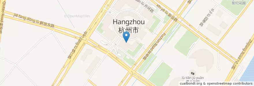 Mapa de ubicacion de 星巴克 en 中国, 浙江省, 杭州市, 江干区, 四季青街道.