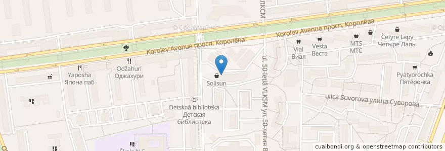Mapa de ubicacion de Росгосстрах Банк en 俄罗斯/俄羅斯, Центральный Федеральный Округ, 莫斯科州, Городской Округ Королёв.