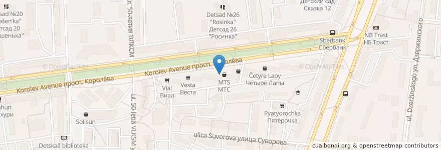 Mapa de ubicacion de Промсвязьбанк en Rusia, Центральный Федеральный Округ, Московская Область, Городской Округ Королёв.