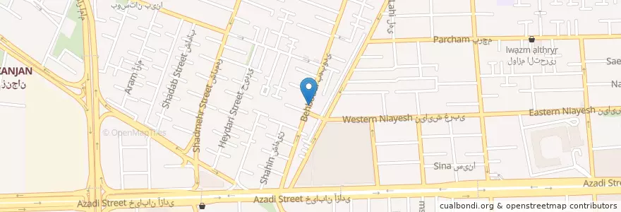 Mapa de ubicacion de داروخانه شفاء en ایران, استان تهران, شهرستان تهران, تهران, بخش مرکزی شهرستان تهران.