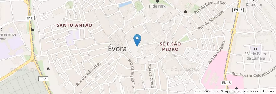 Mapa de ubicacion de Auditório Soror Mariana en Portekiz, Alentejo, Alentejo Central, Évora, Évora, Bacelo E Senhora Da Saúde, Évora.