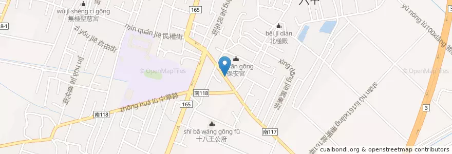 Mapa de ubicacion de 良賓山海產餐廳 en تایوان, 臺南市, 六甲區.