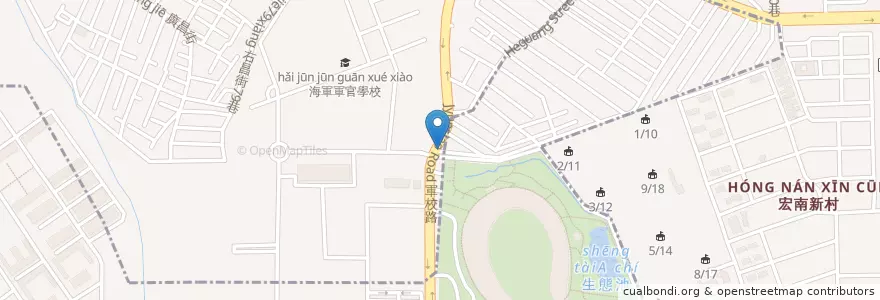 Mapa de ubicacion de 濰克早午餐軍校店 en تایوان, کائوهسیونگ, 楠梓區, 左營區.