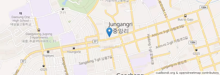 Mapa de ubicacion de 신장택시 en 大韓民国, 慶尚南道, 居昌郡.