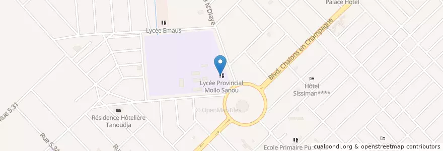 Mapa de ubicacion de Lycée Provincial Mollo Sanou en بورکینافاسو, Hauts-Bassins, Houet.