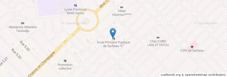 Mapa de ubicacion de Ecole Primaire Puplique de Sarfalao "C" en 布基纳法索, Hauts-Bassins, Houet.