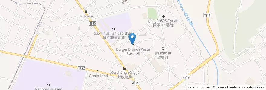 Mapa de ubicacion de 大石小樹 en Taiwan, 臺灣省, 花蓮縣, 花蓮市.