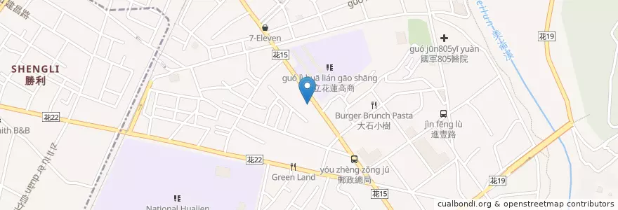 Mapa de ubicacion de 越南餐廳 en تایوان, 臺灣省, هوالاین, 花蓮市.