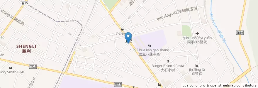 Mapa de ubicacion de Subway en Taiwan, Taiwan Province, Hualien County, Hualien City.