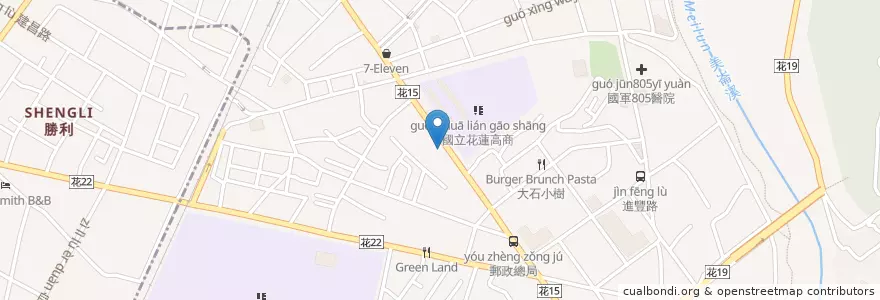 Mapa de ubicacion de 牛排先生 en Taiwan, Taiwan, Landkreis Hualien, Hualien.
