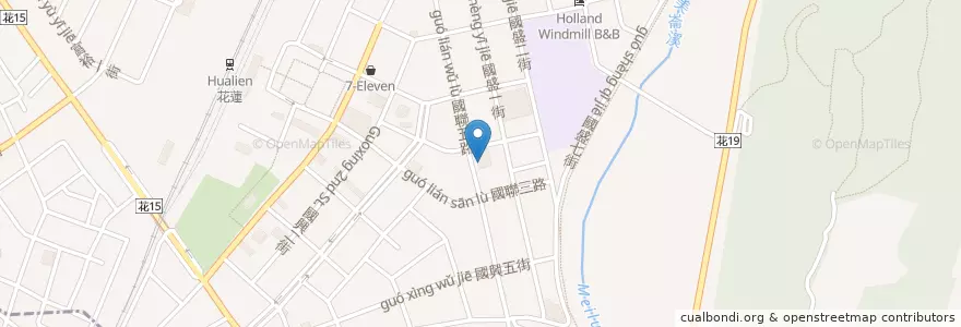 Mapa de ubicacion de 羅伯咖啡 en تايوان, مقاطعة تايوان, هوالين, 花蓮市.