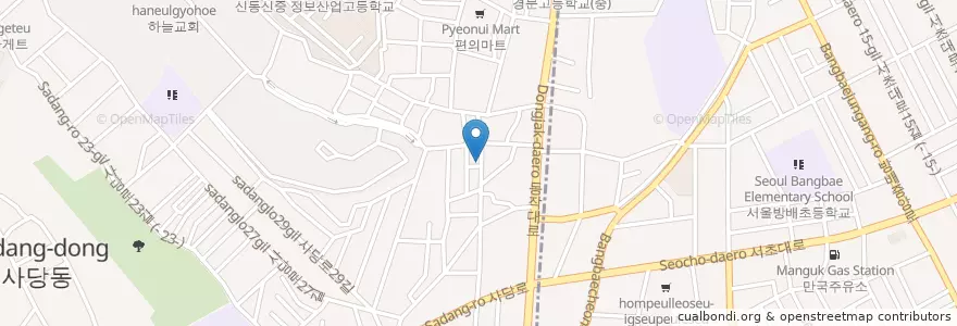 Mapa de ubicacion de 영풍치킨 en Korea Selatan, 서울, 동작구, 사당2동.