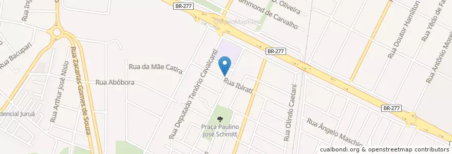 Mapa de ubicacion de Escola Municipal Marumbi en ブラジル, 南部地域, パラナ, Região Geográfica Intermediária De Curitiba, Região Metropolitana De Curitiba, Microrregião De Curitiba, クリチバ.