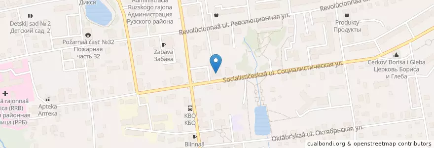 Mapa de ubicacion de Возрождение en ロシア, 中央連邦管区, モスクワ州, Рузский Городской Округ.