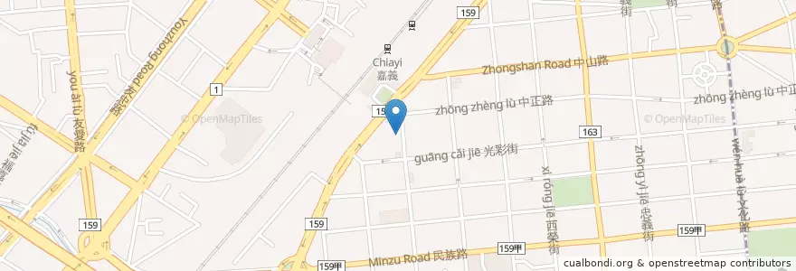 Mapa de ubicacion de 嘉年華影城 en Тайвань, Тайвань, Цзяи, Цзяи, 西區.